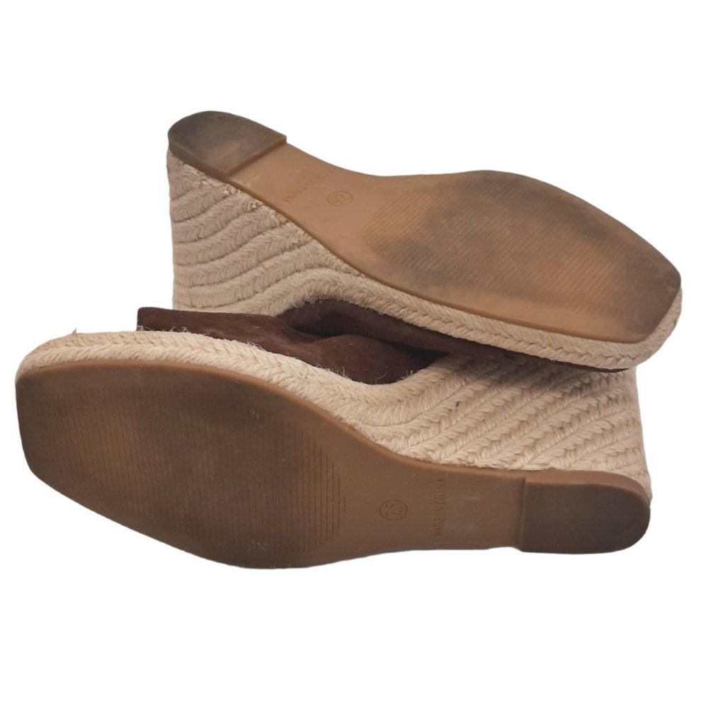 Steve Madden Urge Brown Suede Espadrille Wedge Slide SZ 7.5 - Picture 8 of 10